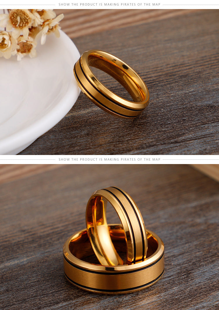 Titanium Steel 18K Gold Plated Simple Style Plating Geometric