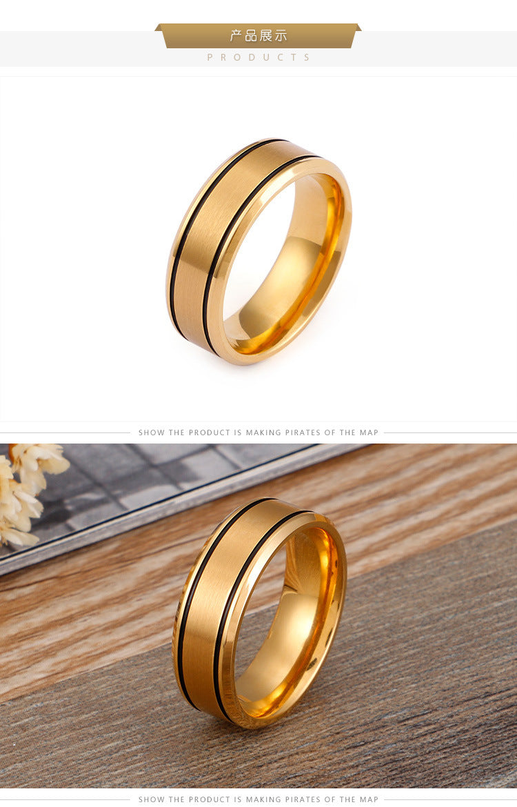 Titanium Steel 18K Gold Plated Simple Style Plating Geometric