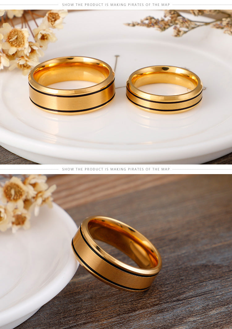 Titanium Steel 18K Gold Plated Simple Style Plating Geometric