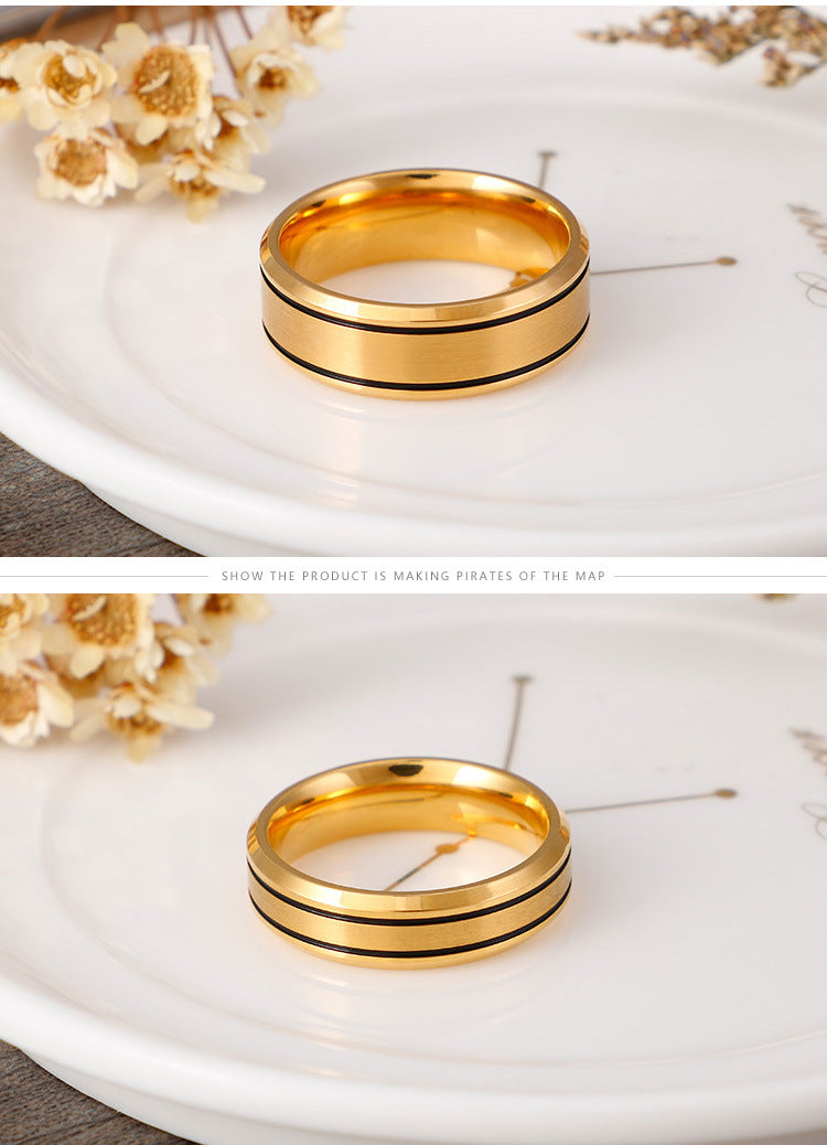 Titanium Steel 18K Gold Plated Simple Style Plating Geometric