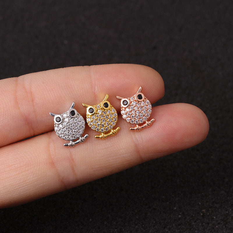 Ear Cartilage Rings & Studs Exaggerated Animal 316L Stainless Steel  Copper Zircon