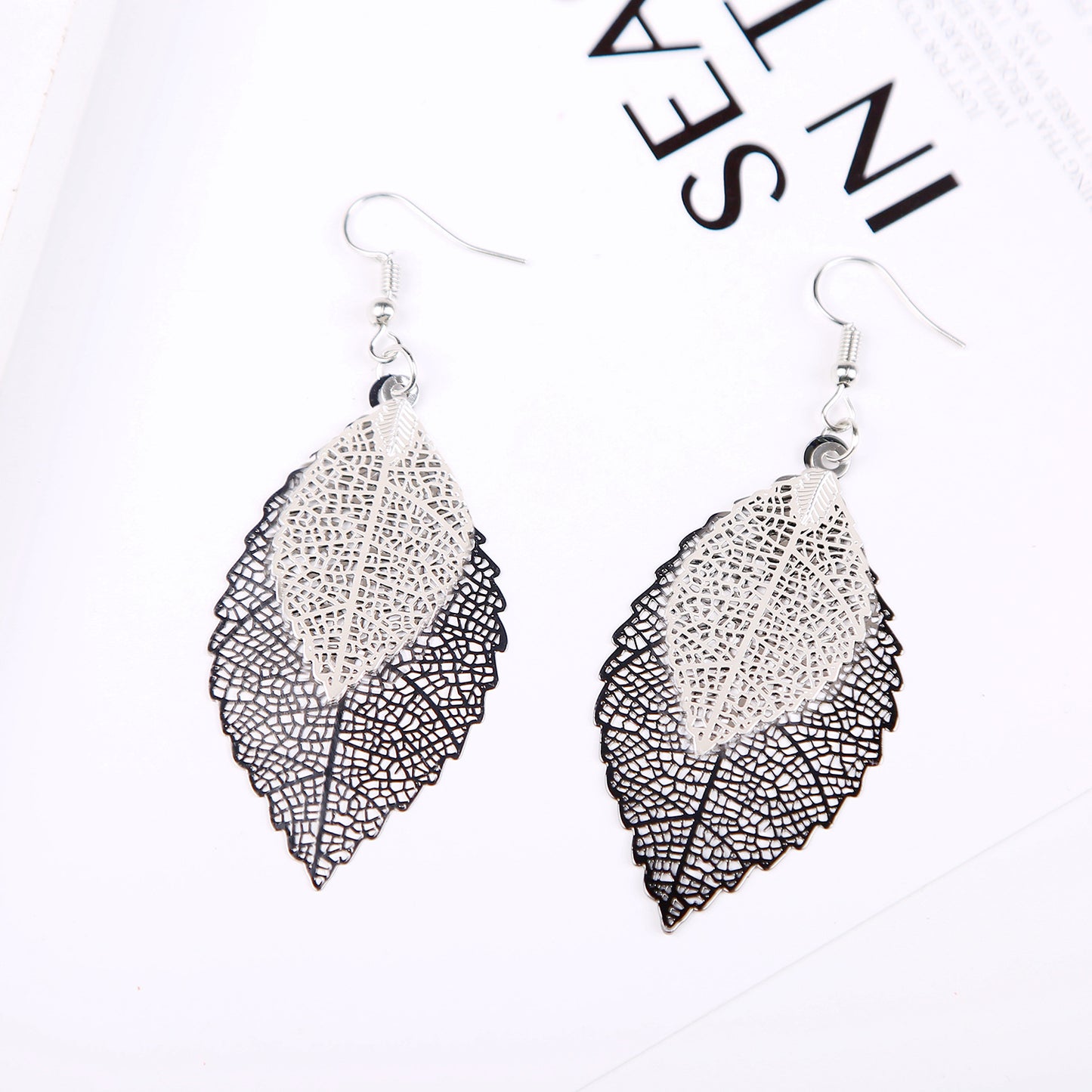 fashion leaf copper plating earrings 1 pair