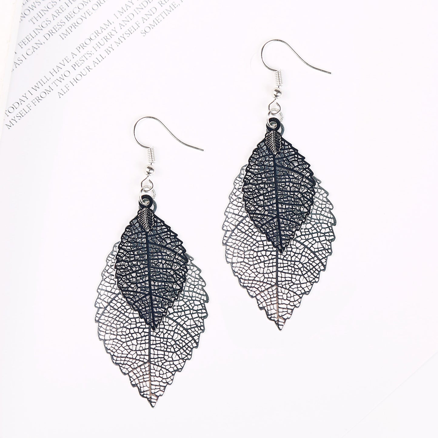 fashion leaf copper plating earrings 1 pair