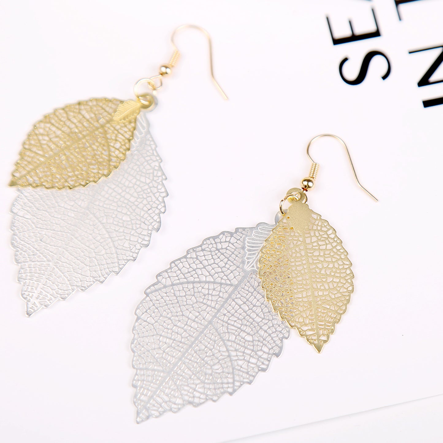 fashion leaf copper plating earrings 1 pair