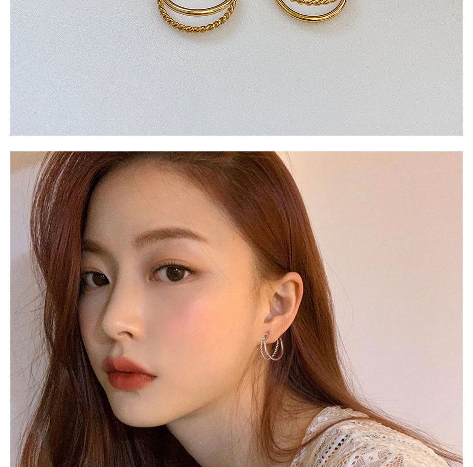 1 pair simple style geometric plating copper earrings