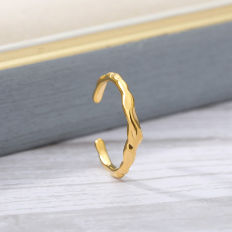 korean stainless steel irregular shape ring