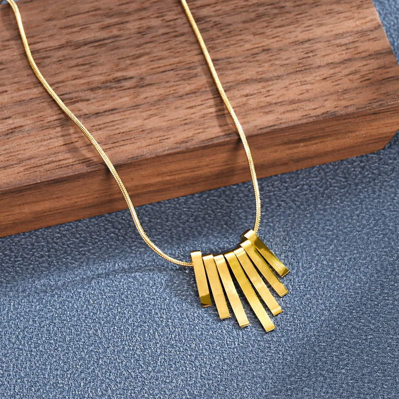 simple style geometric titanium steel plating necklace