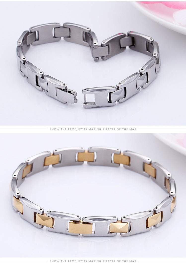 Fashion Geometric Titanium Steel 18K Gold Plated No Inlaid Bracelets In Bulk