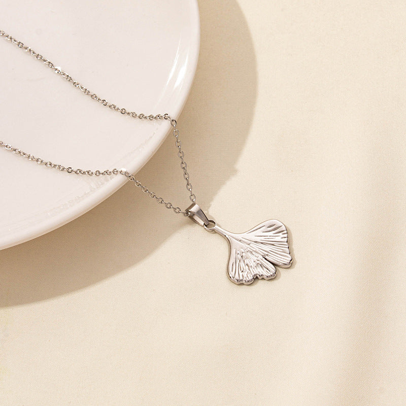 Jewelry Casual Simple Style Leaves 304 Stainless Steel 18K Gold Plated Pendant Necklace