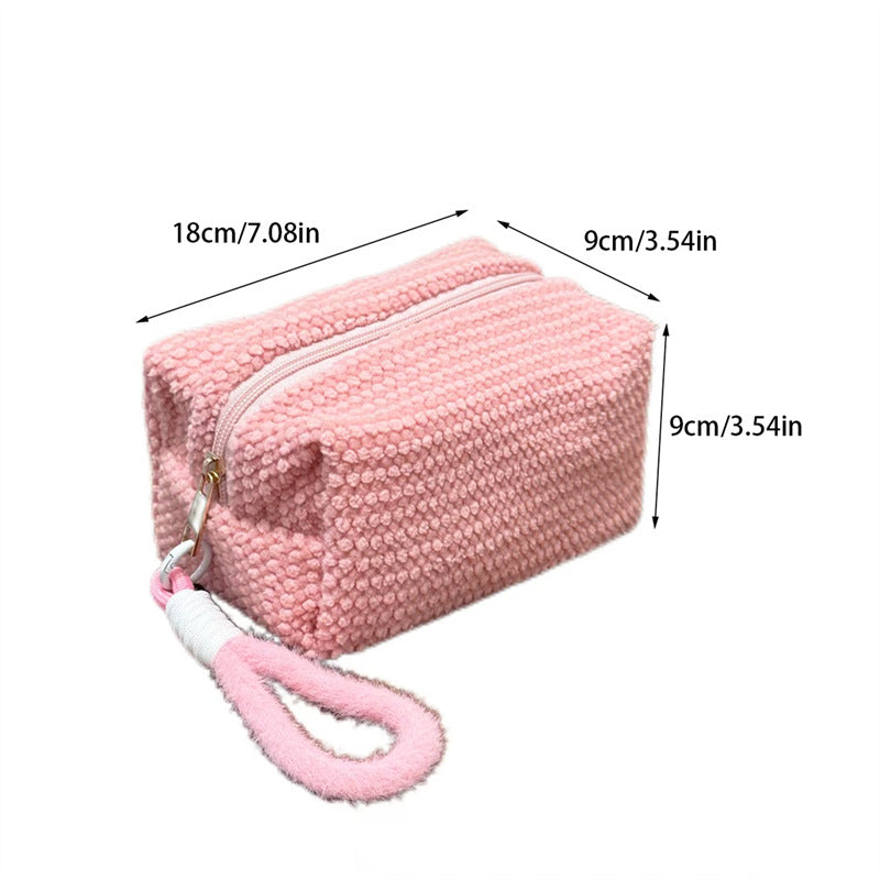 Elegant Streetwear Solid Color Polyester Plaid Square Makeup Bags