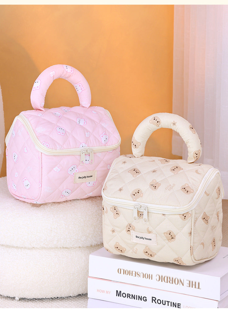 Elegant Streetwear Solid Color Polyester Sewing Thread Square Makeup Bags