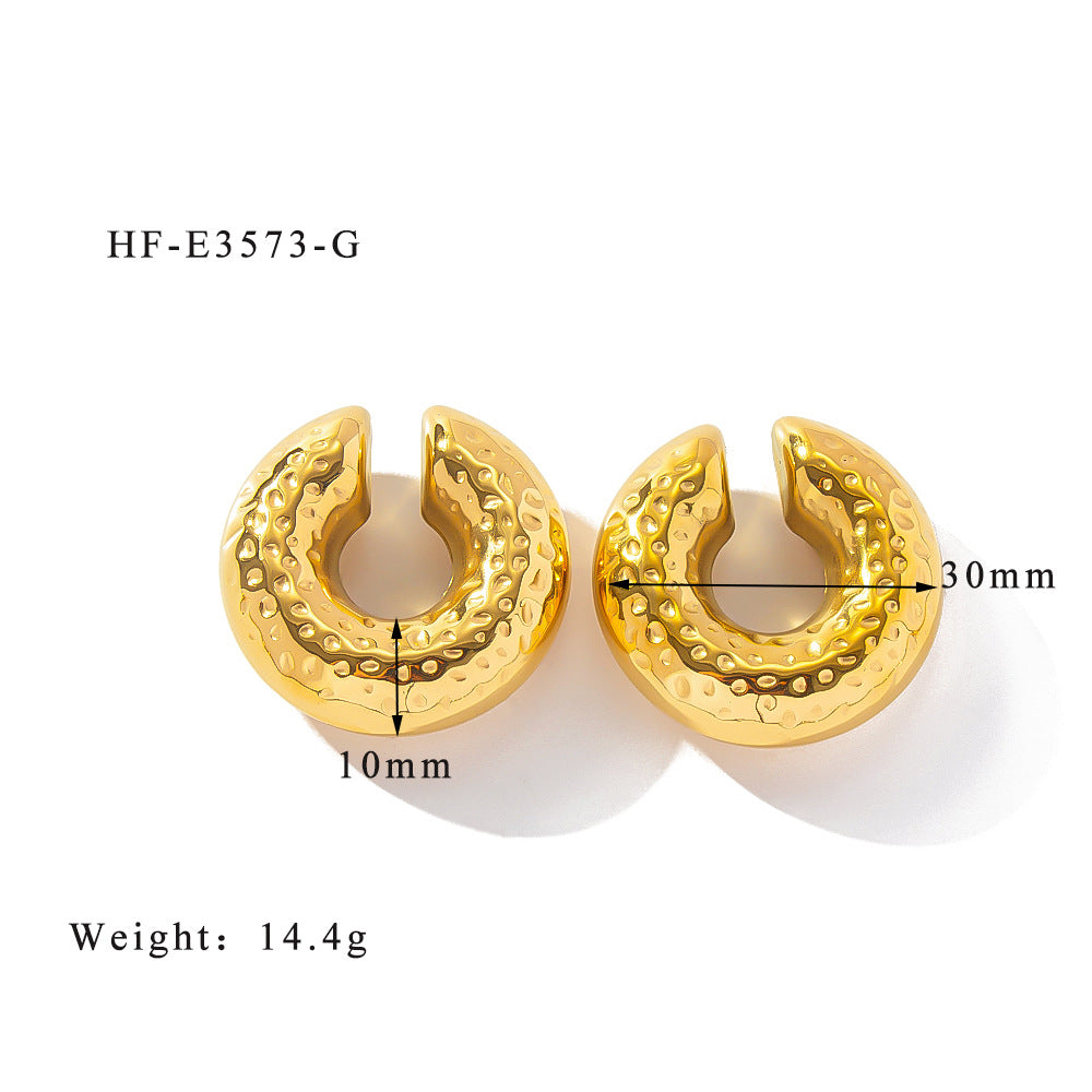 1 Piece Simple Style Classic Style Solid Color Plating 304 Stainless Steel Ear Cuffs