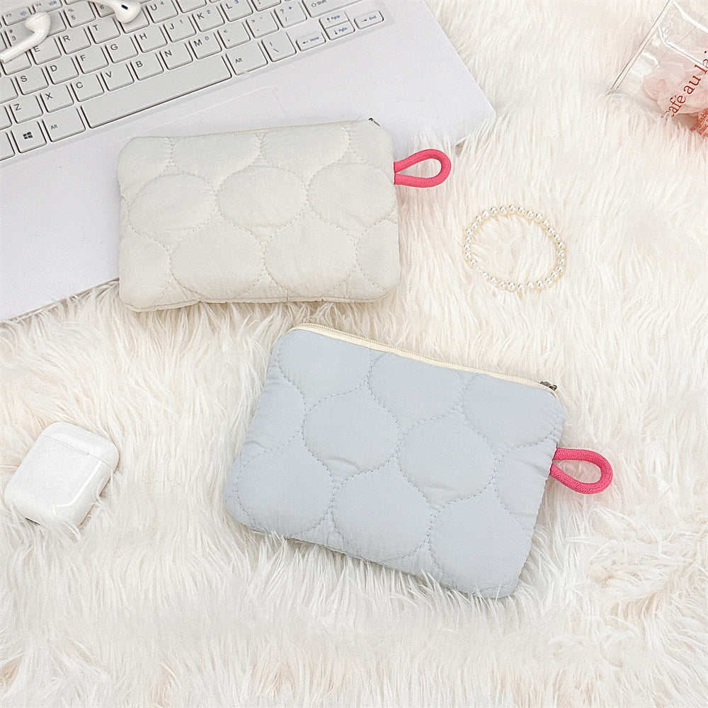 Streetwear Solid Color Polyester Square Makeup Bags