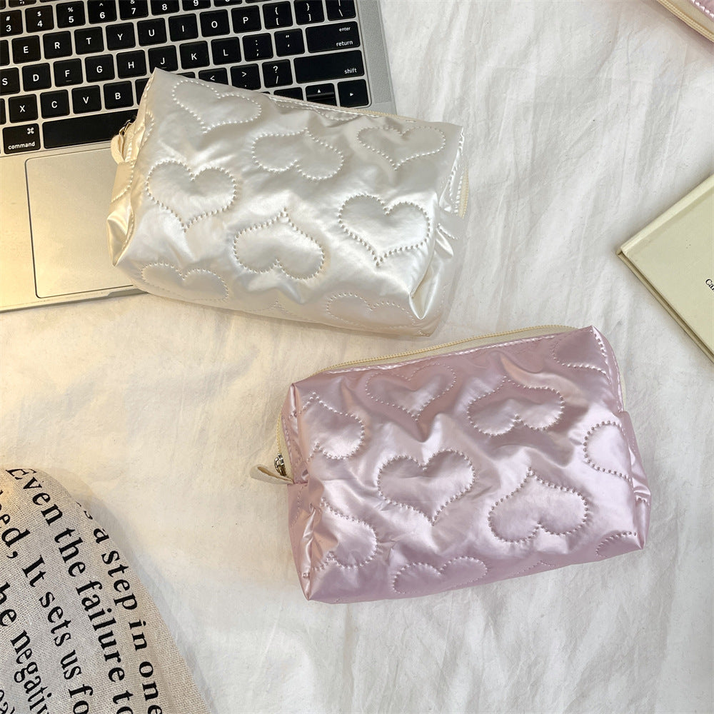 Streetwear Solid Color pu Square Makeup Bags