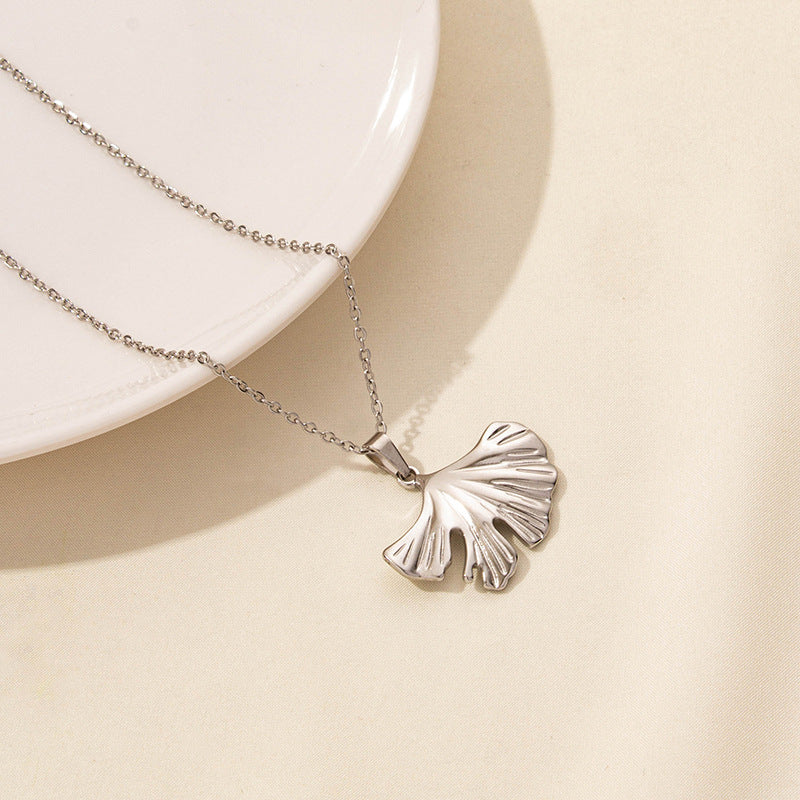 Jewelry Casual Simple Style Leaves 304 Stainless Steel 18K Gold Plated Pendant Necklace