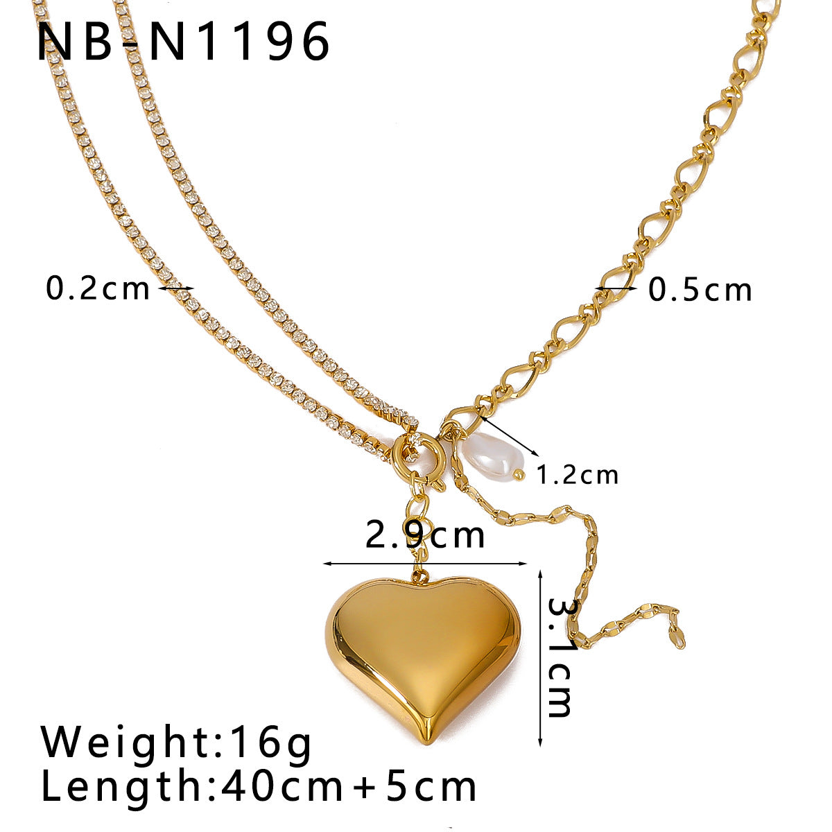 Jewelry Simple Style Streetwear Heart Shape Titanium Steel Plating Pendant Necklace