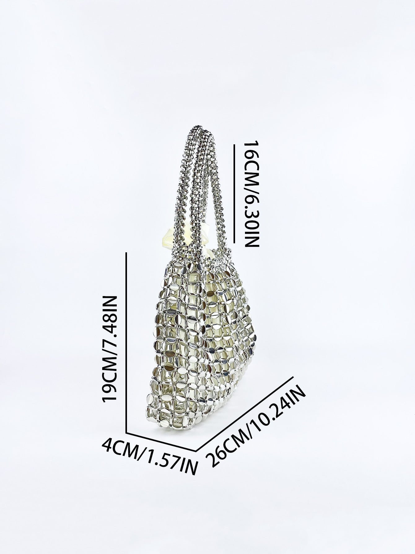 Women's Medium Arylic Solid Color Elegant Streetwear Beading Oval Open Square Bag