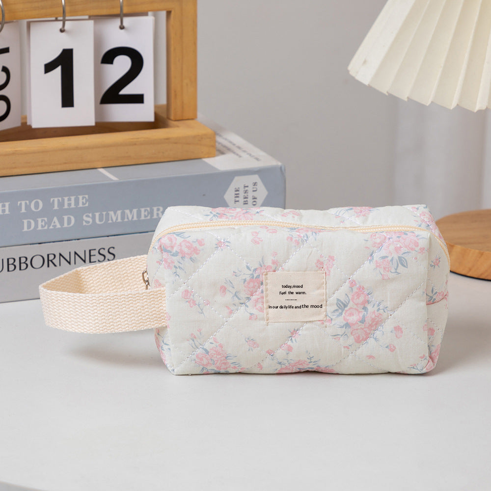 Elegant Streetwear Flower Polyester Square Makeup Bags