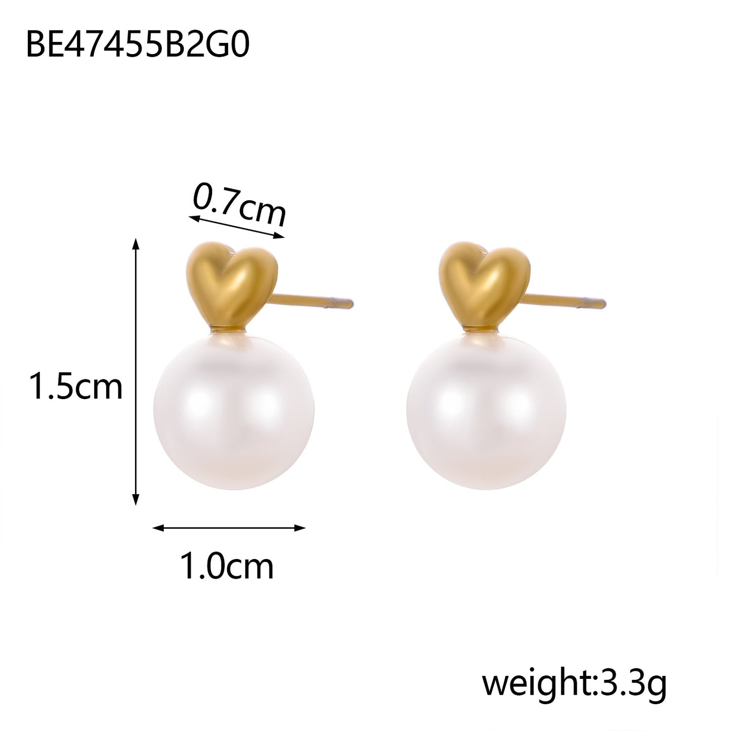 1 Pair Simple Style Geometric Heart Shape 304 Stainless Steel Ear Studs