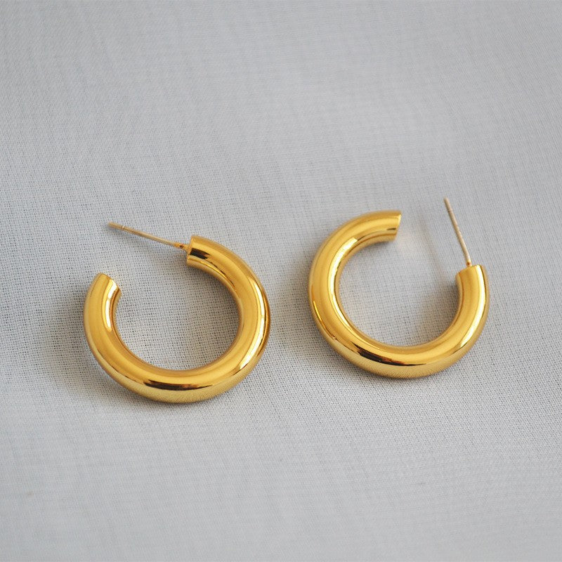 1 Pair Simple Style Classic Style U Shape Solid Color Inlay Copper Rhinestones Ear Studs