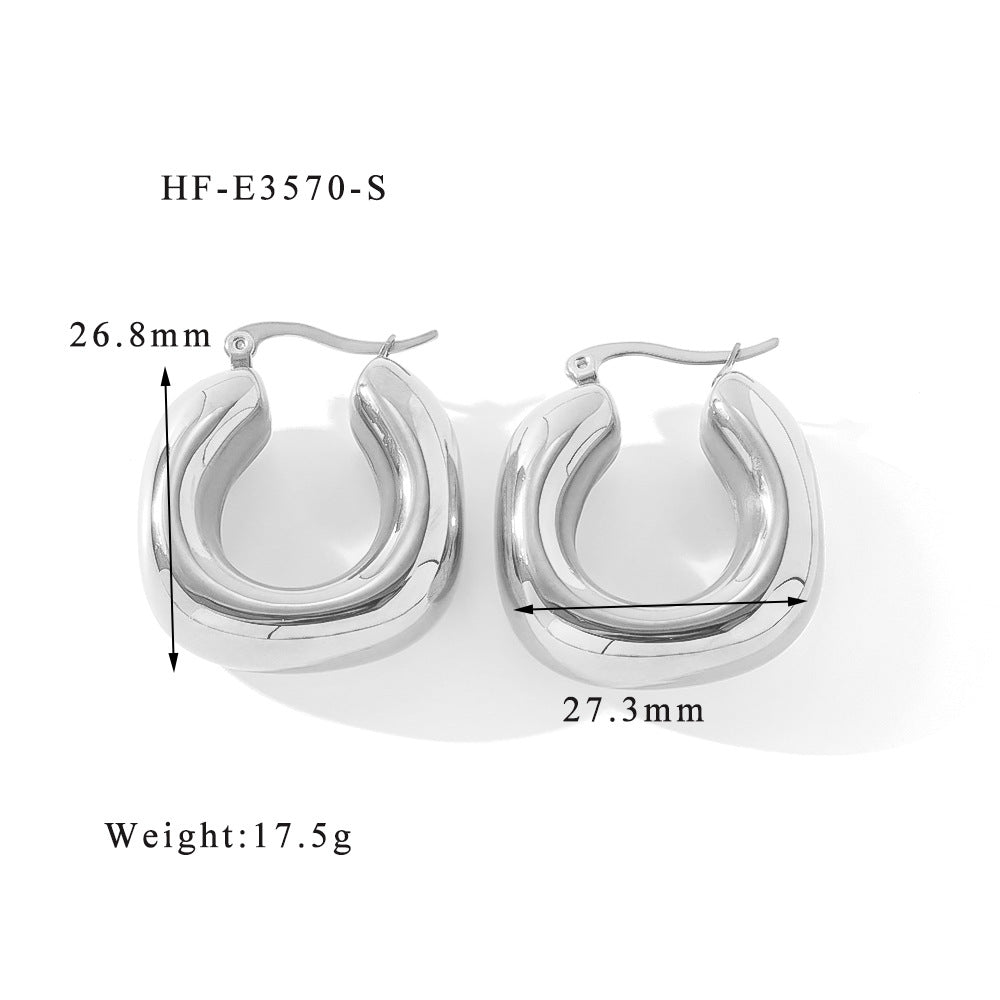 1 Pair Simple Style Classic Style U Shape Heart Shape Plating 316L Stainless Steel  Ear Studs