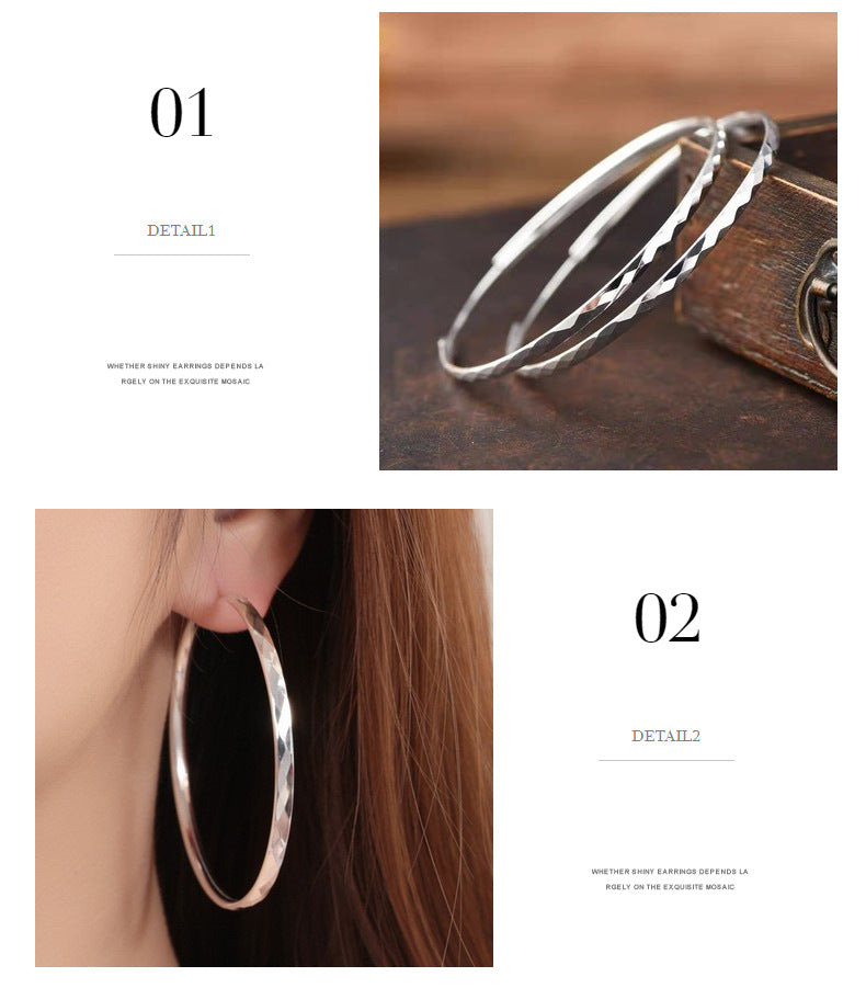 1 Pair Elegant Simple Style Geometric Plating Copper Hoop Earrings