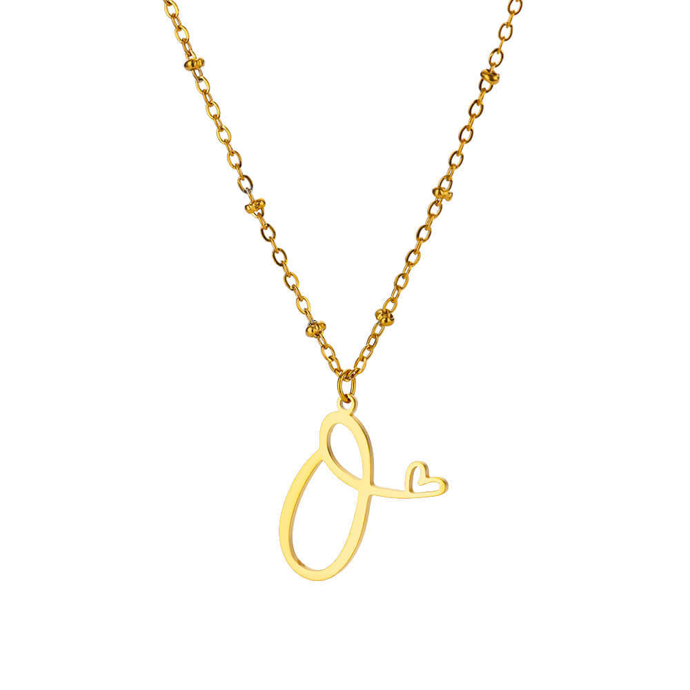 Jewelry IG Style Sweet Letter Heart Shape 304 Stainless Steel Plating Hollow Out Pendant Necklace