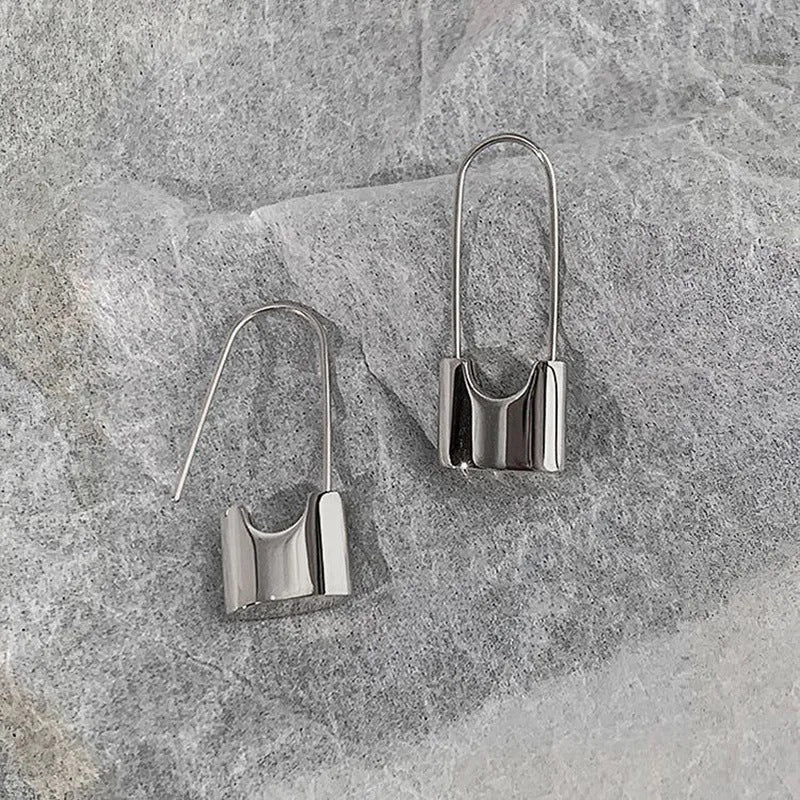 1 Pair Casual Simple Style Lock Plating Copper Earrings