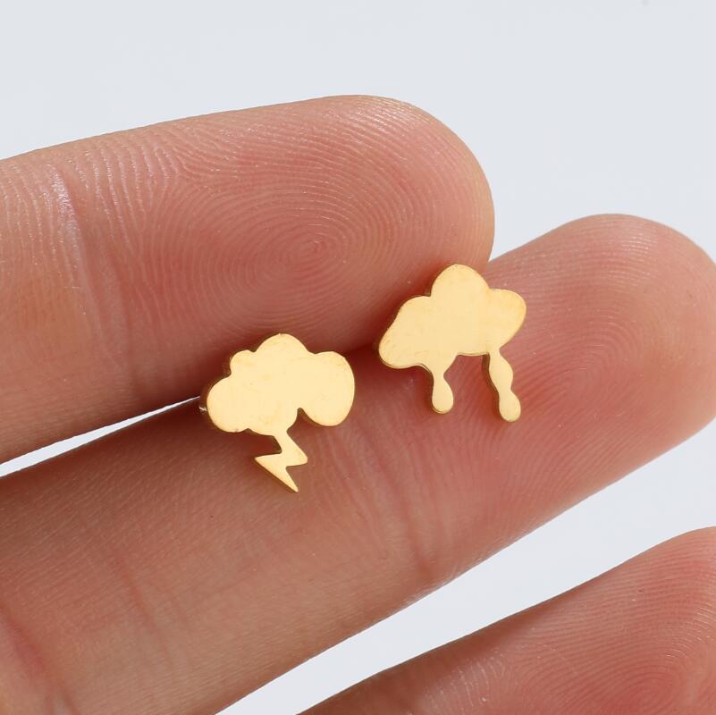 Fashion Geometric Plating 201 Stainless Steel No Inlaid 18K Gold Plated Ear Studs