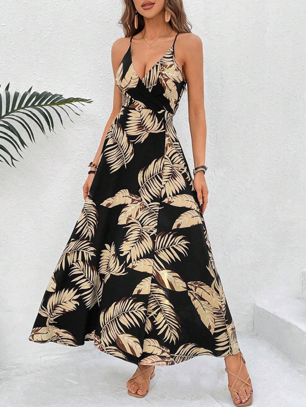 Women's Strap Dress Streetwear Strap Sleeveless Multicolor Maxi Long Dress Holiday