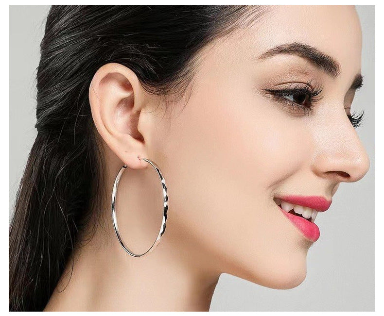 1 Pair Elegant Simple Style Geometric Plating Copper Hoop Earrings