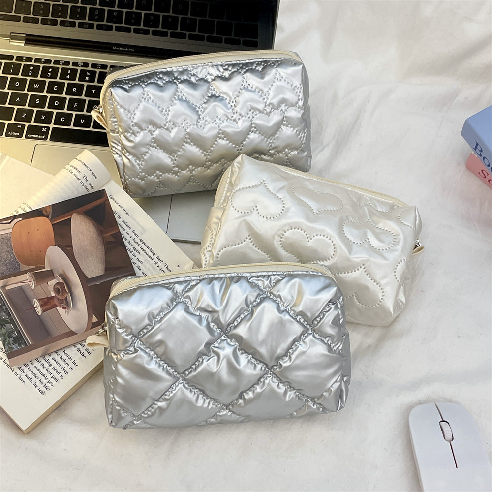 Streetwear Solid Color pu Square Makeup Bags