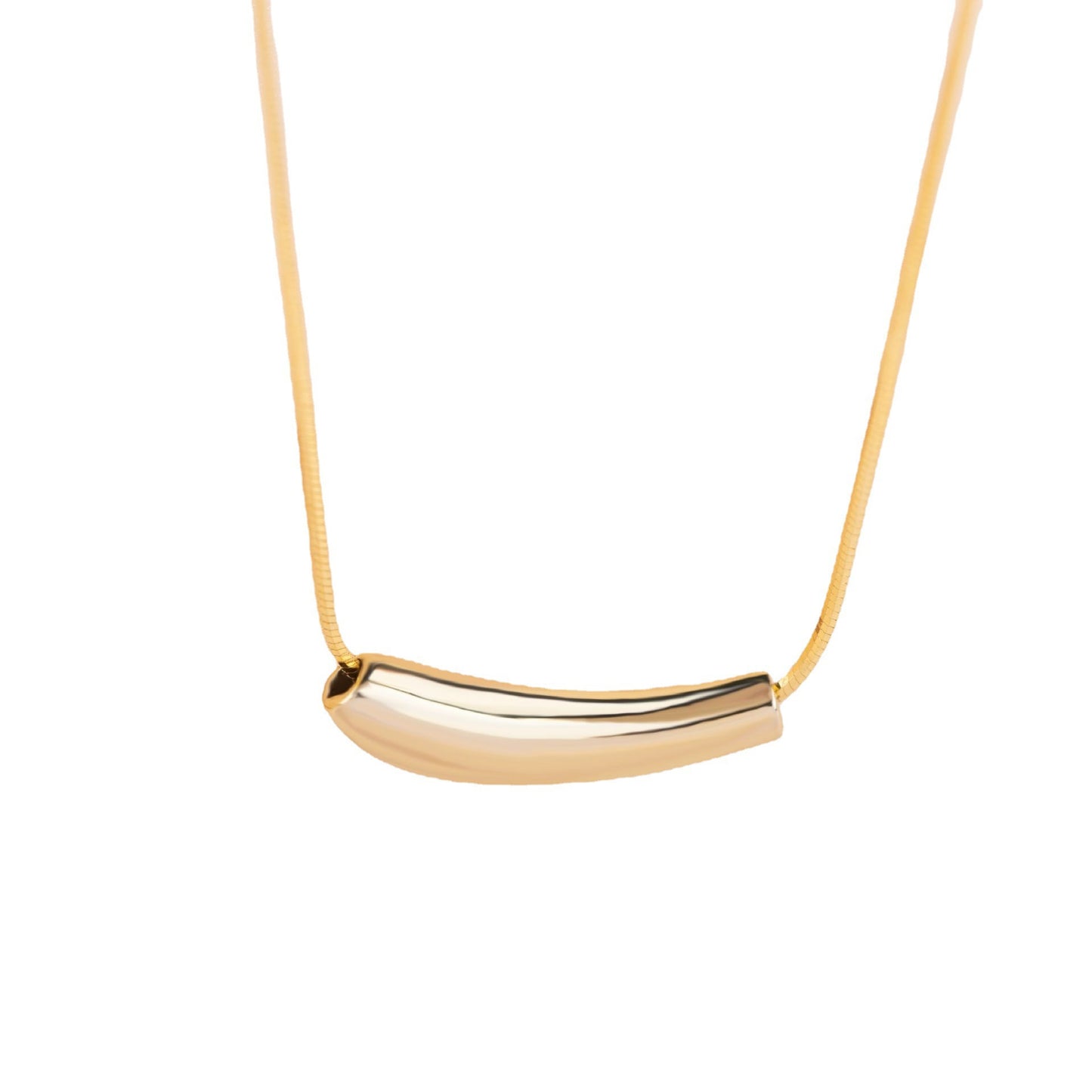 304 Stainless Steel 18K Gold Plated Casual Plating Solid Color Necklace