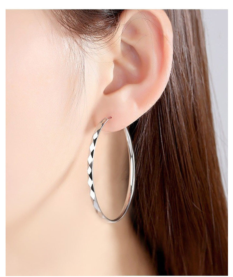 1 Pair Elegant Simple Style Geometric Plating Copper Hoop Earrings