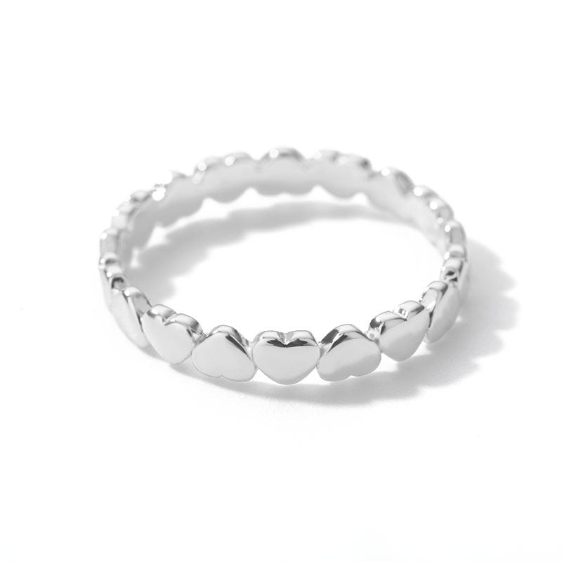 new heart-shaped stitching stainless steel ring