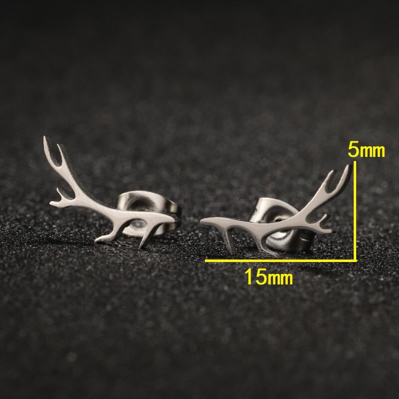 1 Pair Sweet Simple Style Antlers Plating 304 Stainless Steel 18K Gold Plated Ear Studs