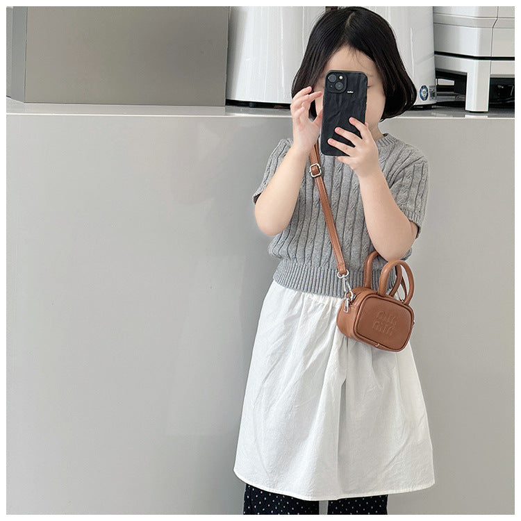 Women's pu Letter Elegant Streetwear Sewing Thread Square Zipper Shoulder Bag