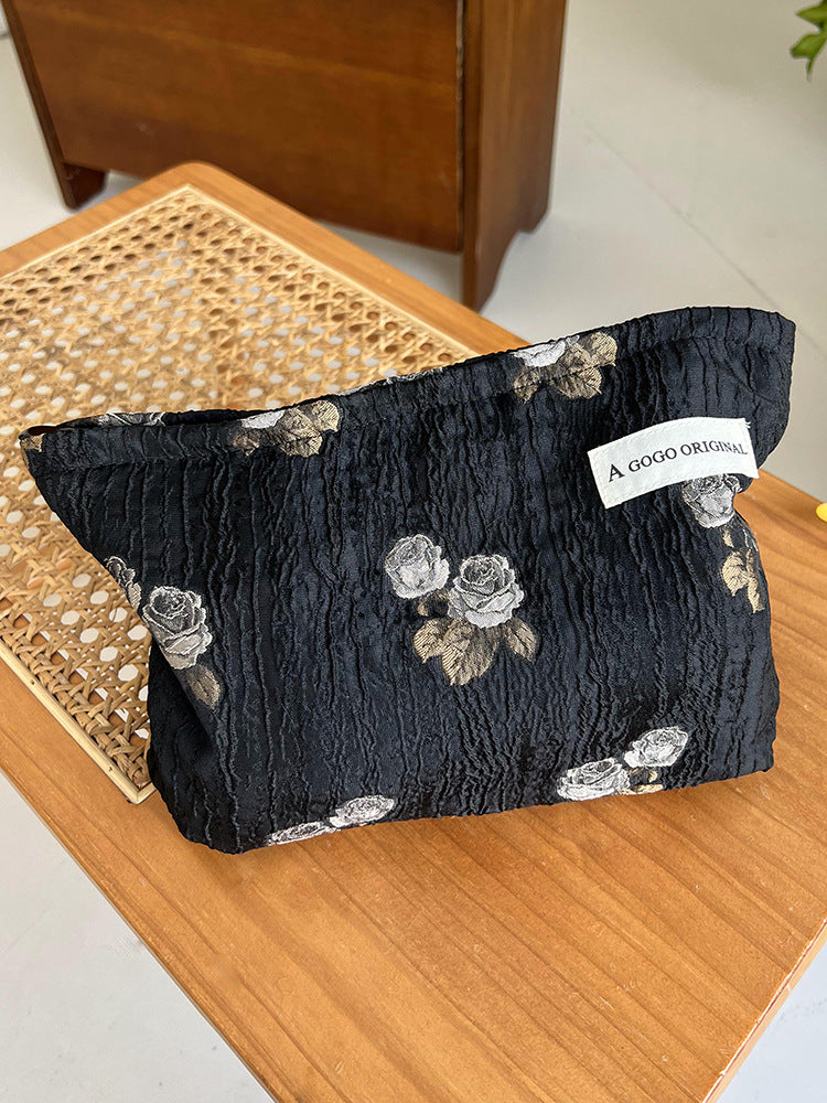 Elegant Streetwear Flower Polyester Square Makeup Bags