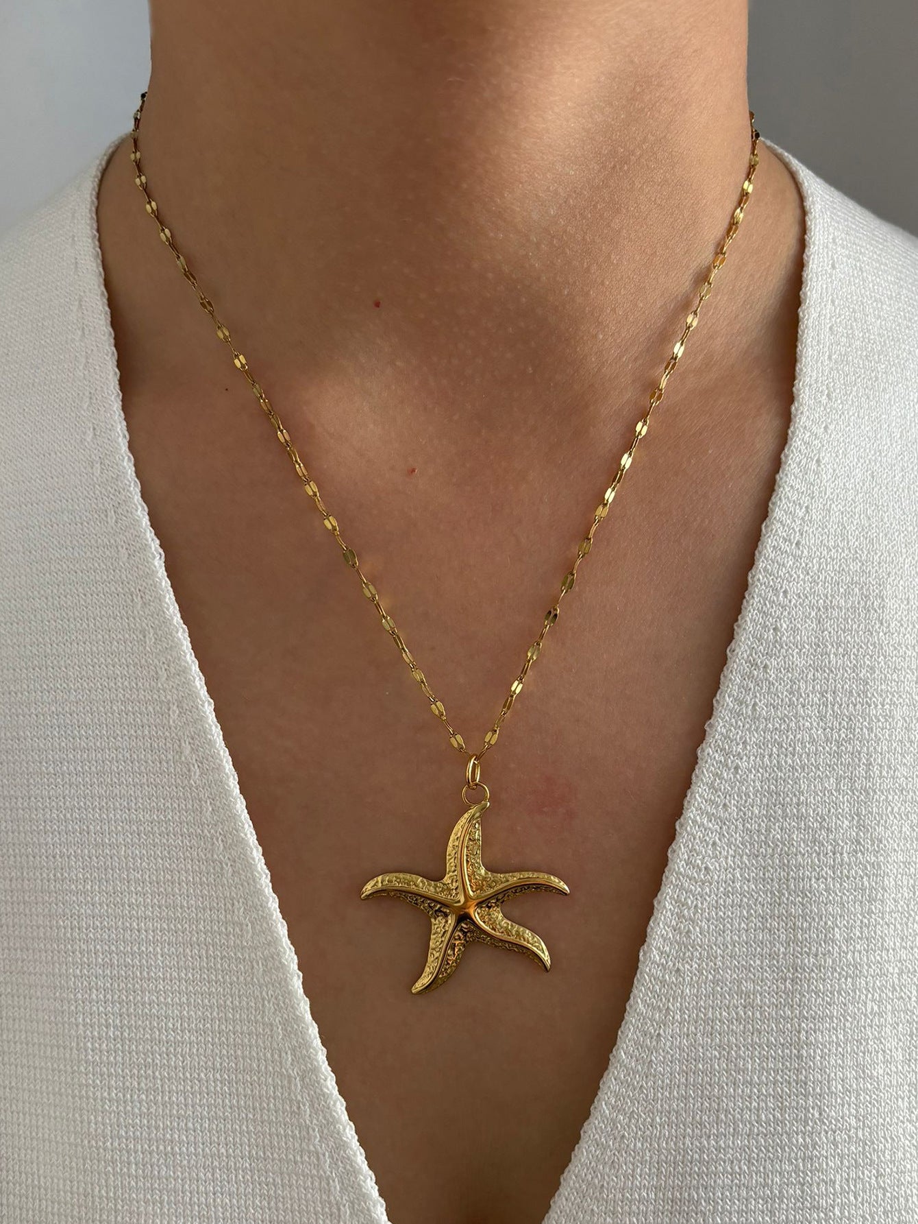 Jewelry Marine Style Tortoise Starfish Conch 316L Stainless Steel  Enamel Pendant Necklace