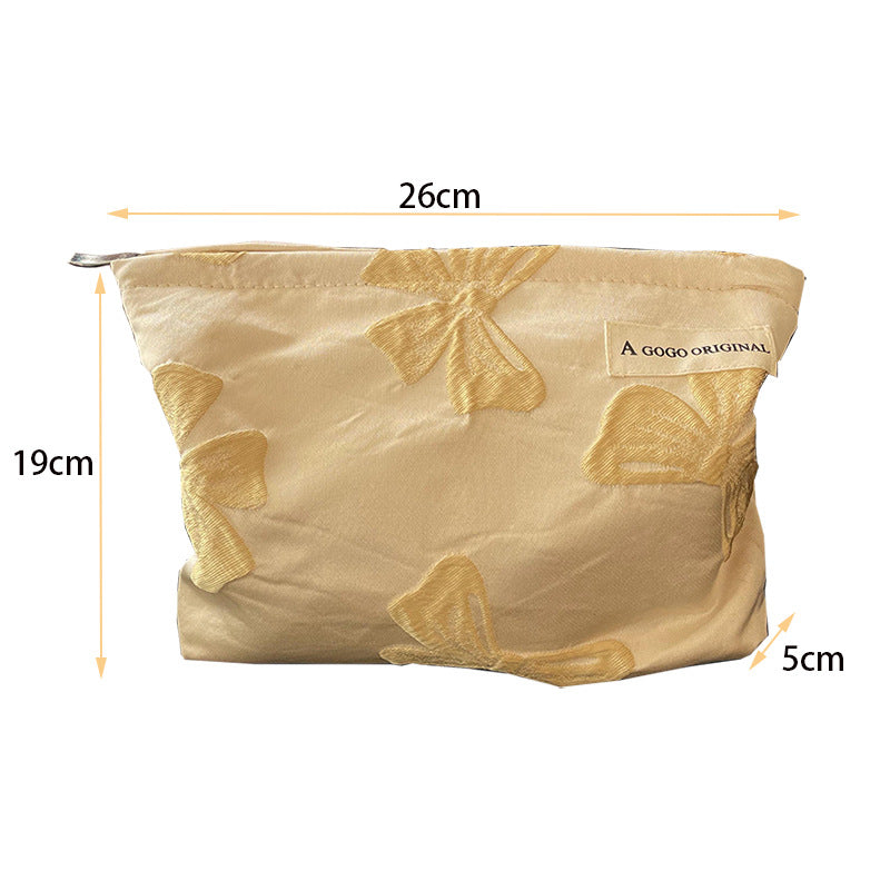 Elegant Streetwear Solid Color Bow Knot Polyester Square Makeup Bags