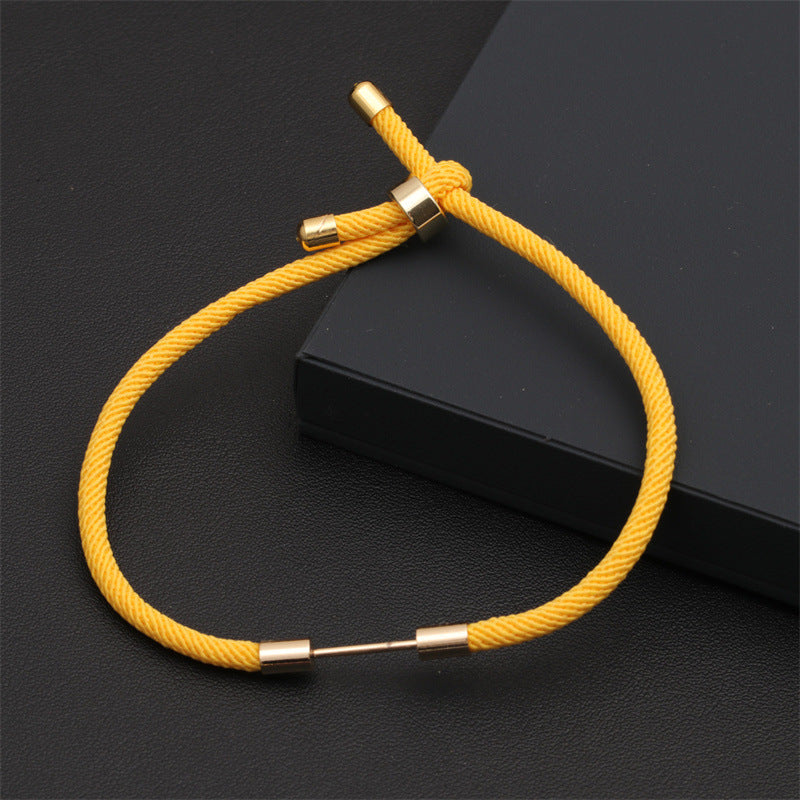 fashion color retractable adjustable basic red milan rope women's diy copper bracelet