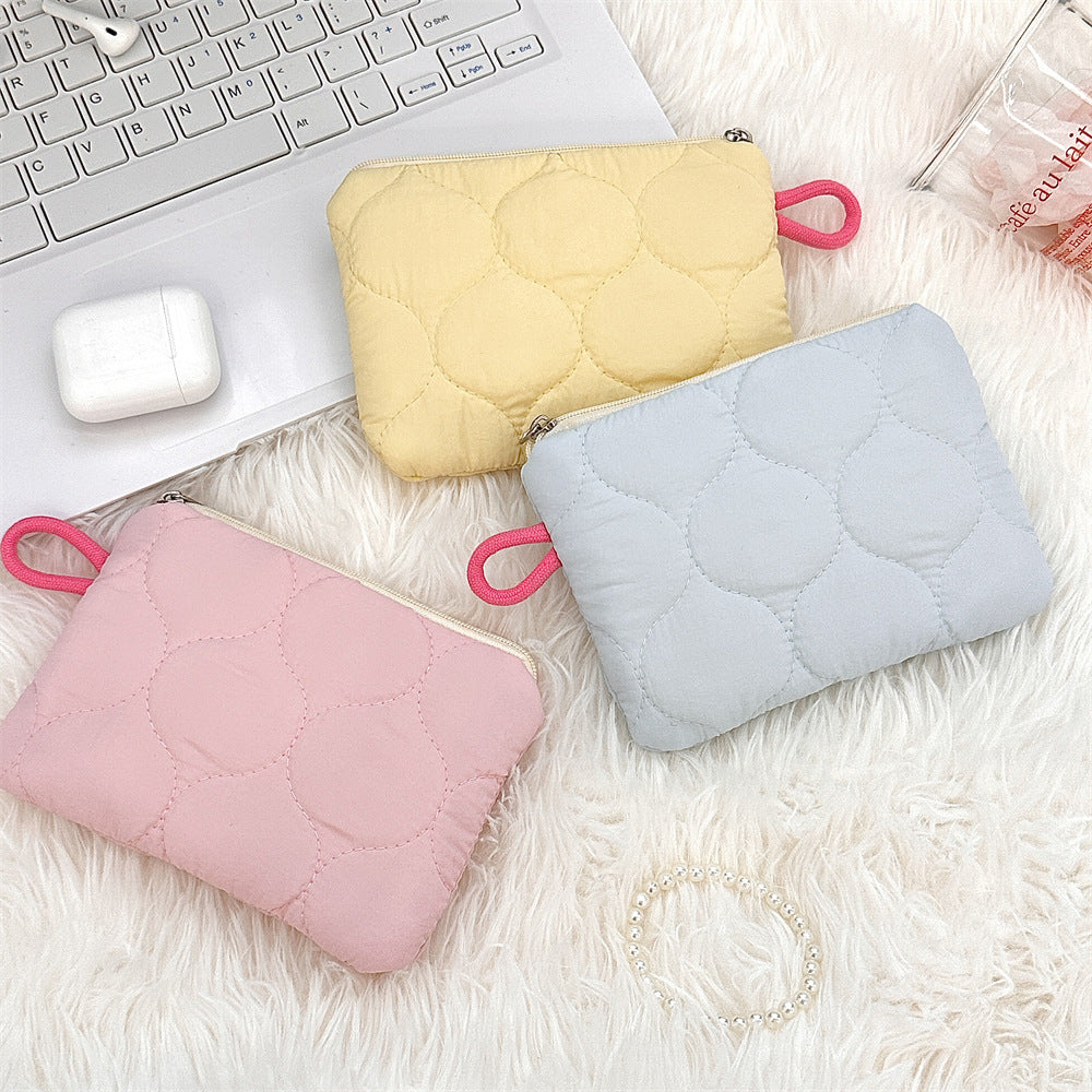 Streetwear Solid Color Polyester Square Makeup Bags