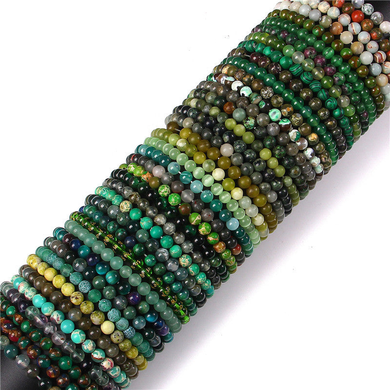 retro geometric color block natural stone bracelets 1 piece