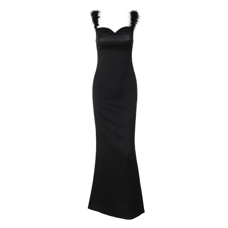 Women's Sheath Dress Streetwear U Neck Sleeveless Solid Color Maxi Long Dress Holiday