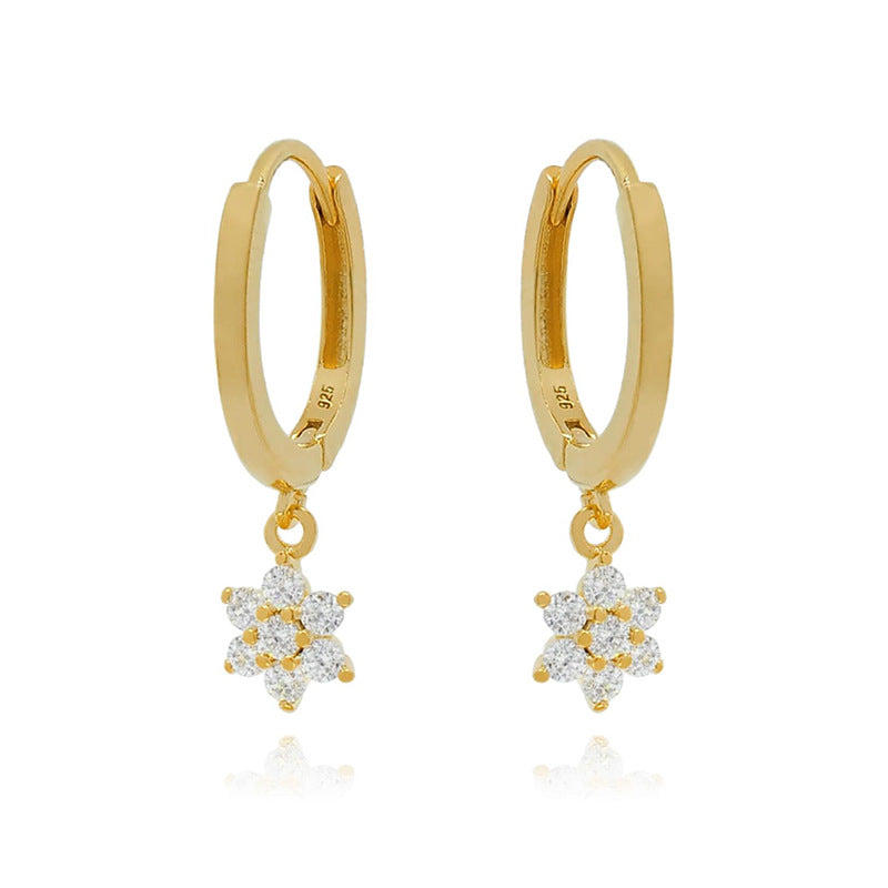 1 Pair Simple Style Classic Style Star Heart Shape Inlay Copper Zircon Drop Earrings