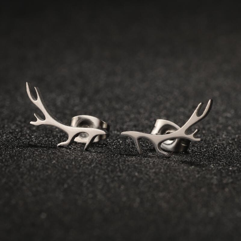 1 Pair Sweet Simple Style Antlers Plating 304 Stainless Steel 18K Gold Plated Ear Studs