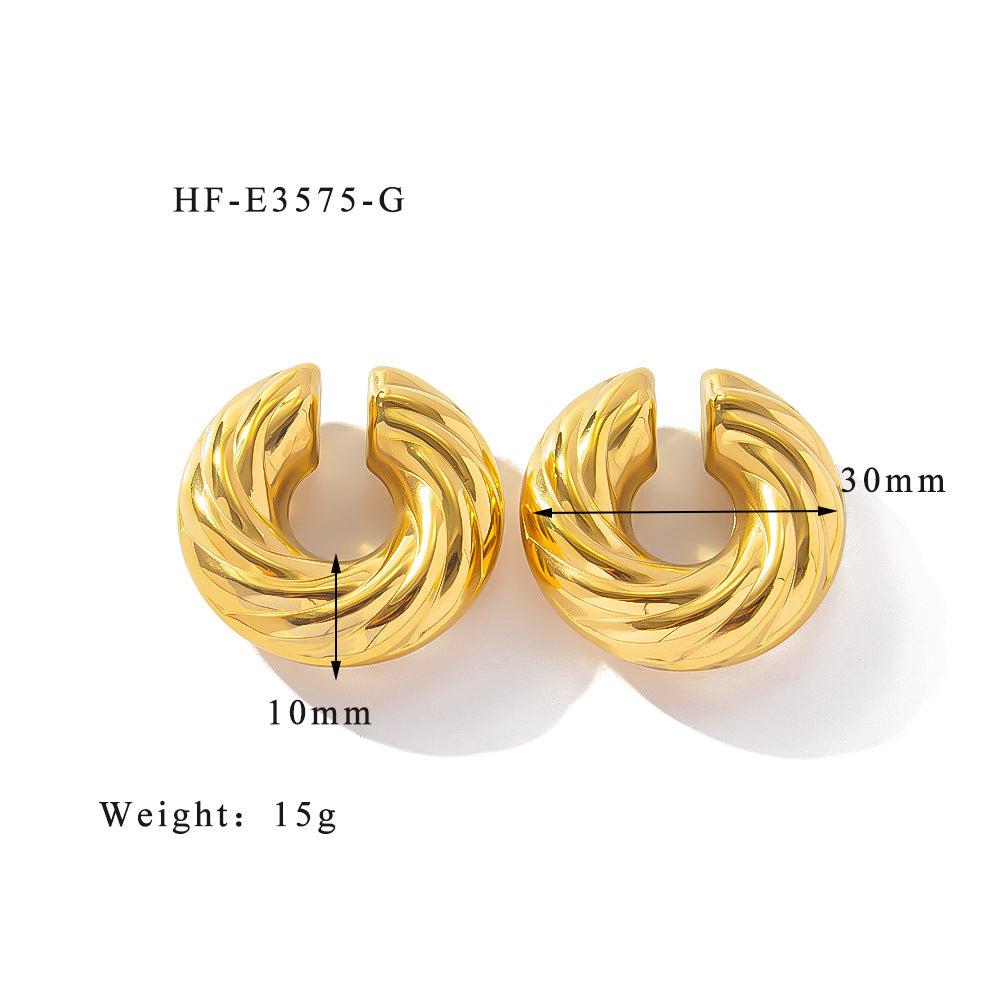 1 Piece Simple Style Classic Style Solid Color Plating 304 Stainless Steel Ear Cuffs