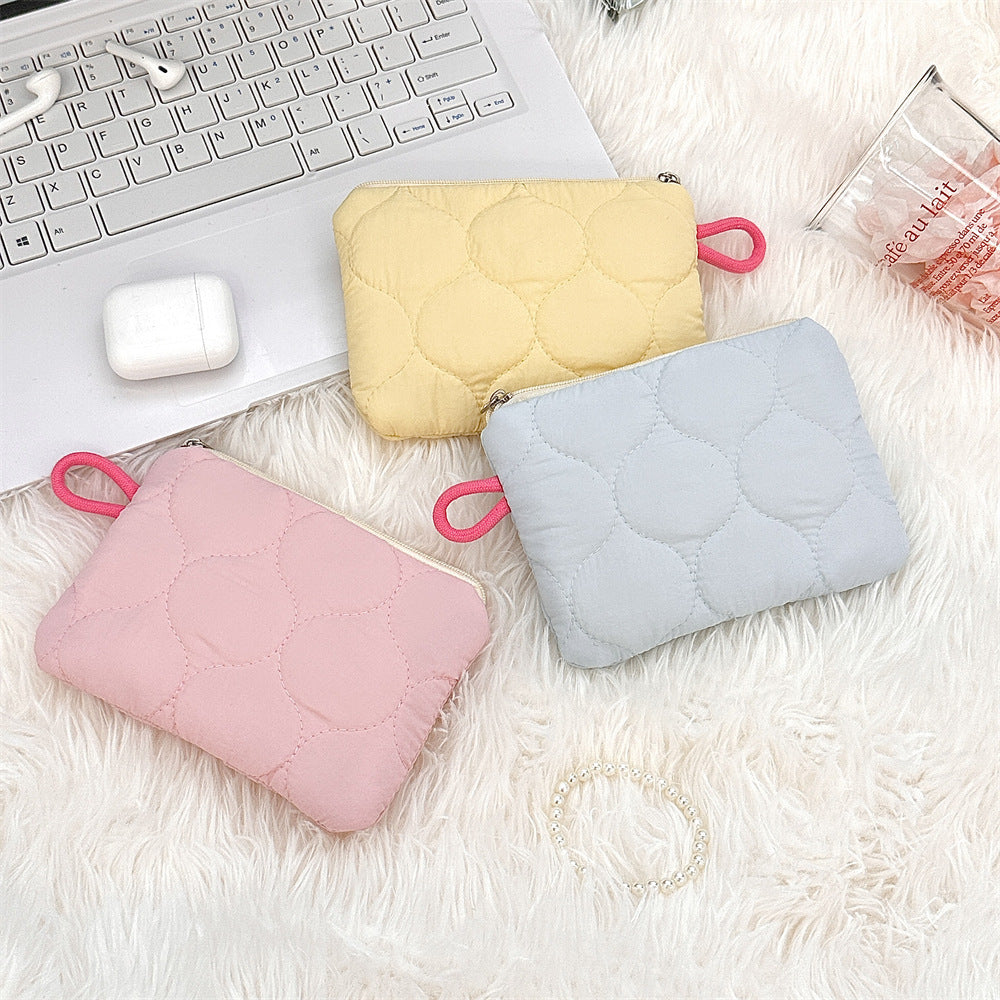 Streetwear Solid Color Polyester Square Makeup Bags