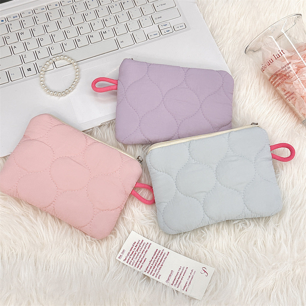 Streetwear Solid Color Polyester Square Makeup Bags