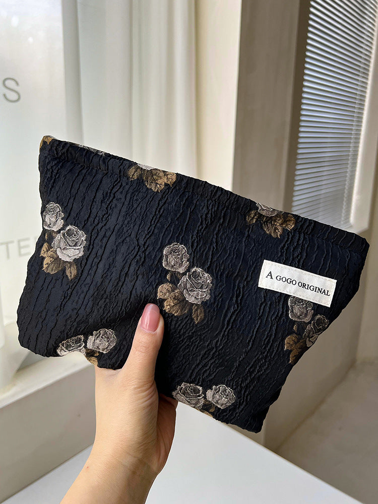 Elegant Streetwear Flower Polyester Square Makeup Bags